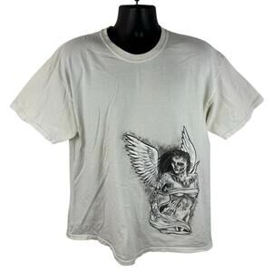 Streetwear Y2K Angel Tattoo Woman Graphic Short Sleeve Shirt Last Call Size XL